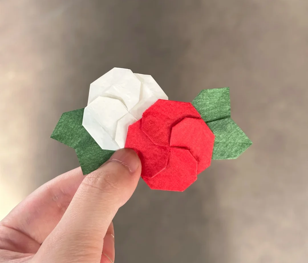 Finished Camellia Flower Bookmark