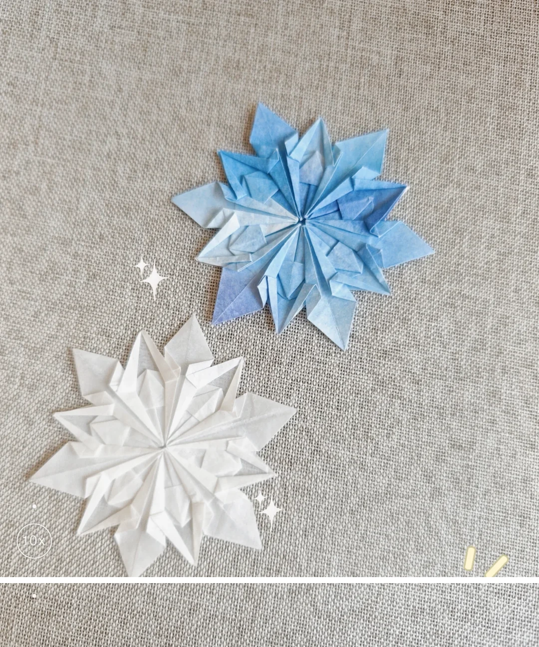 Finished Faceted Six-Point Snowflake