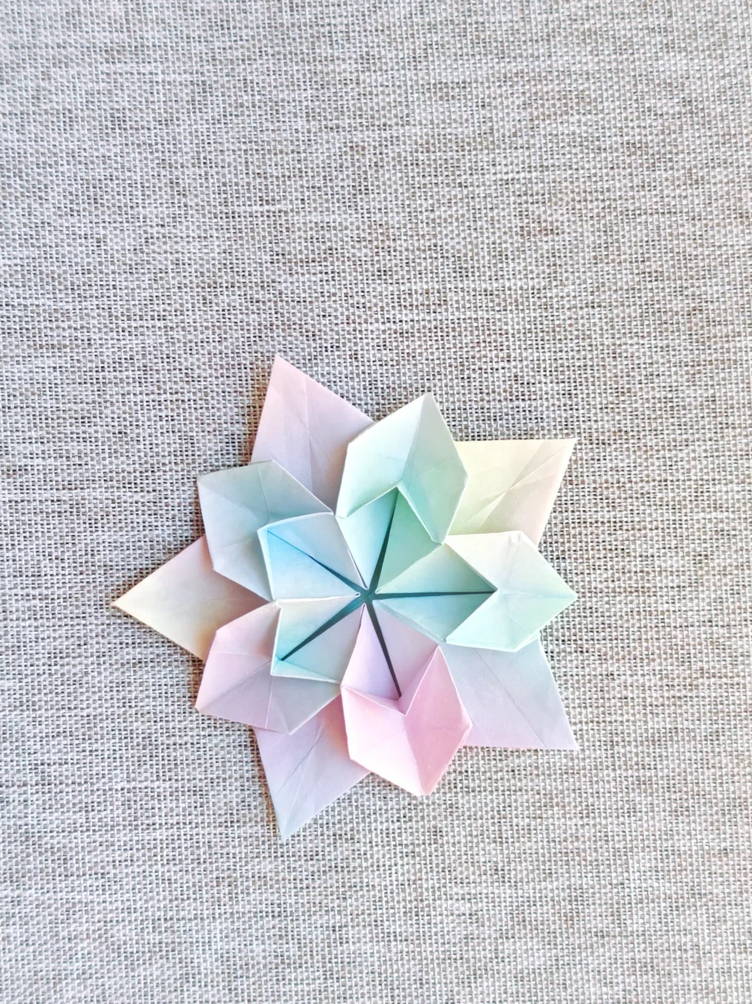 Finished Five-Petal Pinwheel Flower
