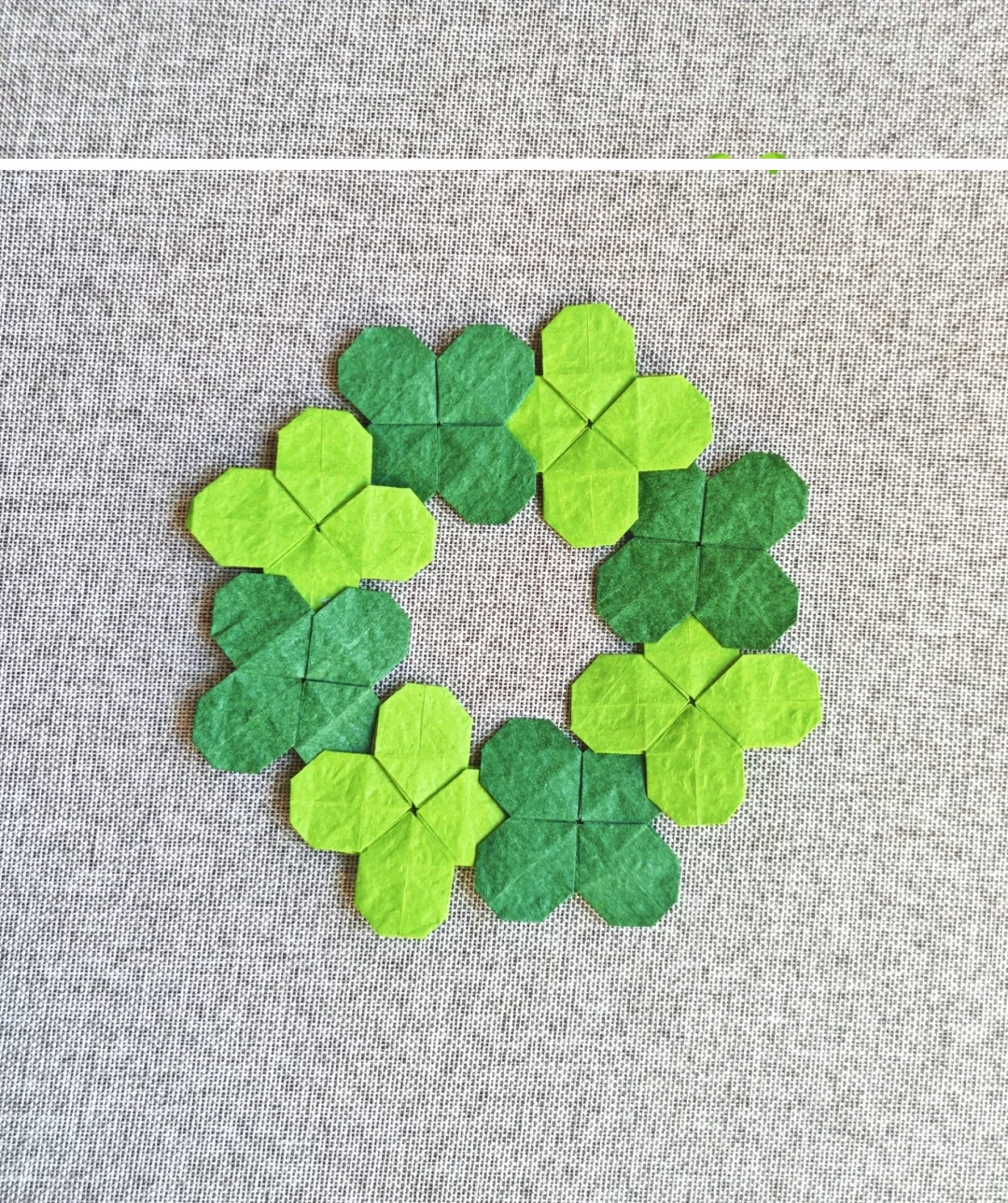 Finished Four-Leaf Clover Wreath