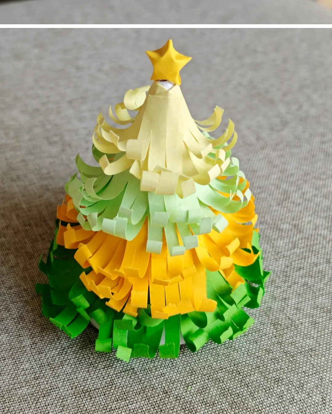 Finished Fringed Paper Christmas Tree