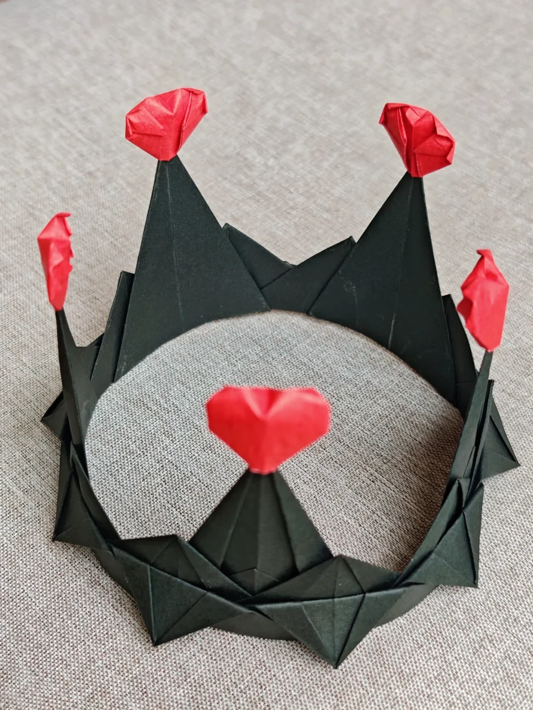 Finished Heart-Tipped Paper Crown