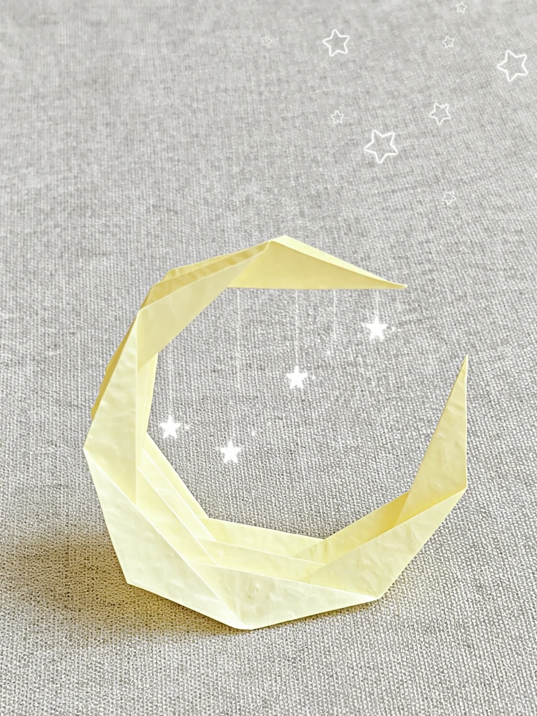 Finished Pleated Crescent Moon