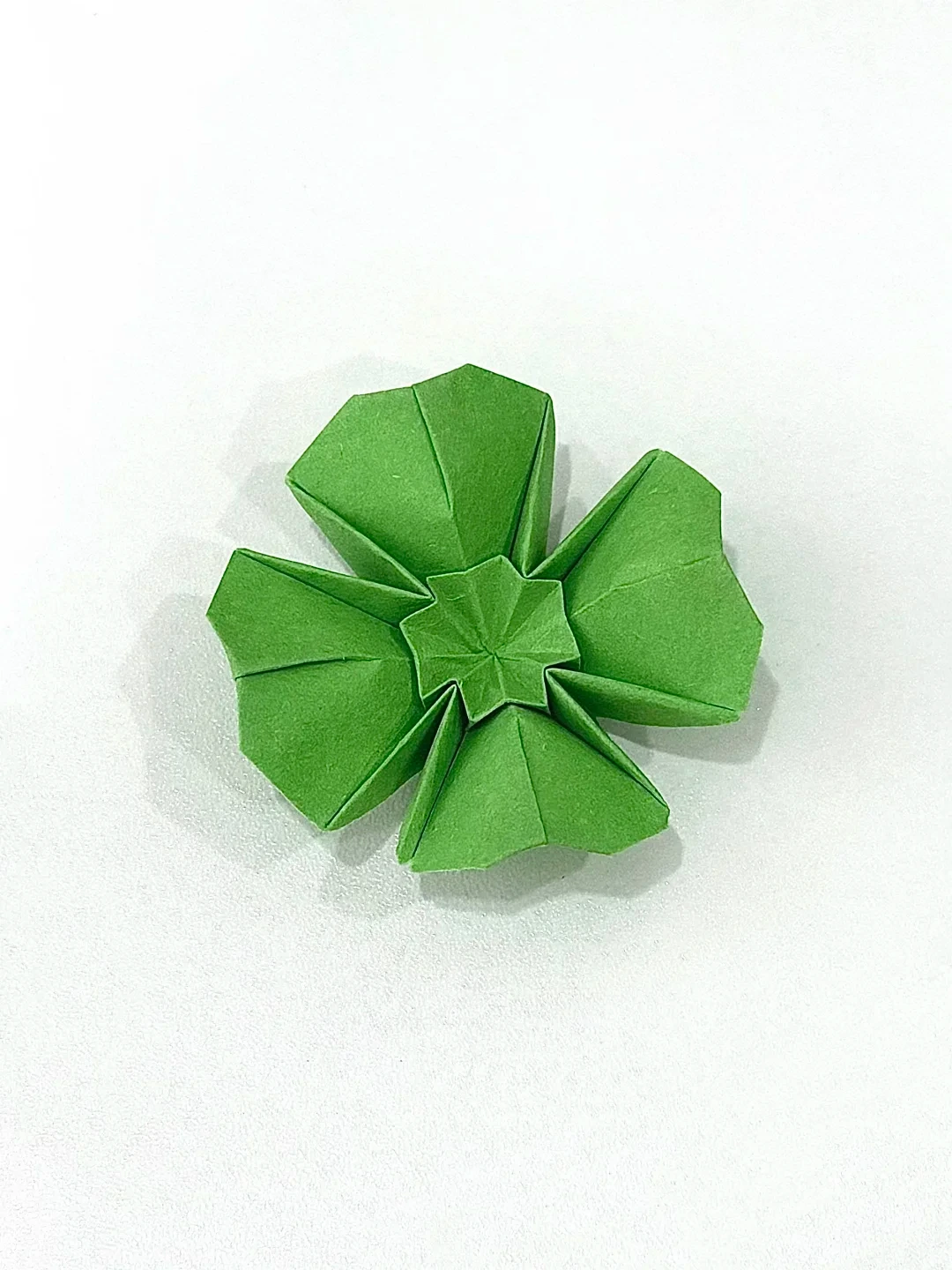 Finished Raised-Center Four-Leaf Clover